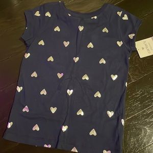 Short sleeve shirt with hearts